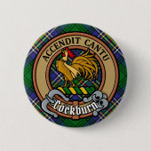 Badge Rond 5 Cm Clan Cockburn Crest sur Tartan (Devant)