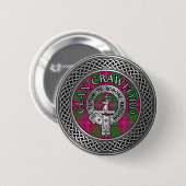 Badge Rond 5 Cm Clan Crawford Crest & Tartan Knot (Devant & derrière)