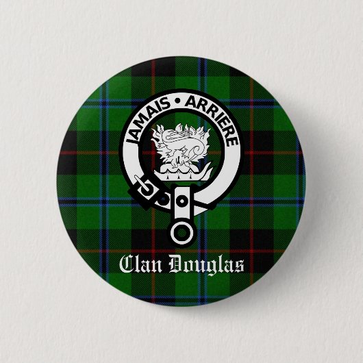 Badge Rond 5 Cm Clan Douglas Tartan Crest (Devant)