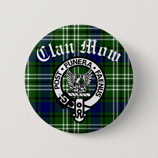 Badge Rond 5 Cm Clan écossais Mow Crest & Tartan (Devant)