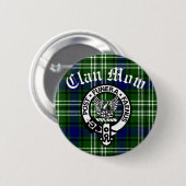Badge Rond 5 Cm Clan écossais Mow Crest & Tartan (Devant & derrière)