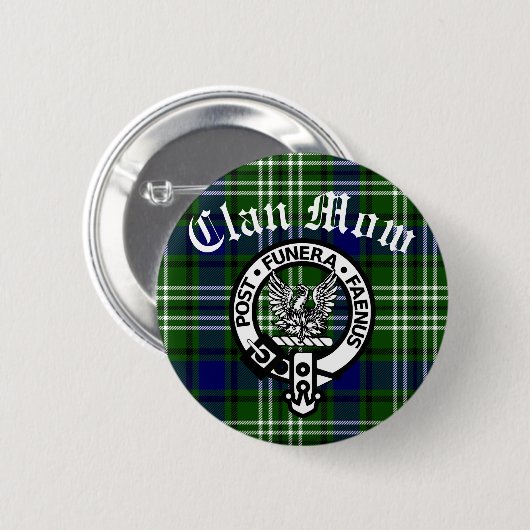 Badge Rond 5 Cm Clan écossais Mow Crest & Tartan (Devant & derrière)