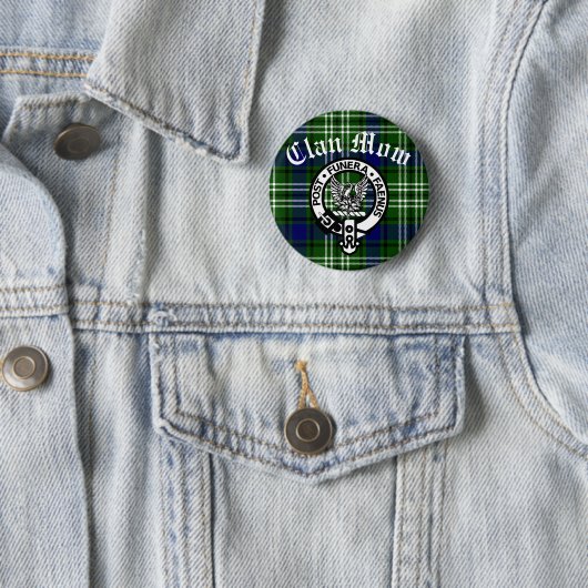 Badge Rond 5 Cm Clan écossais Mow Crest & Tartan (En situation)