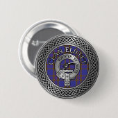 Badge Rond 5 Cm Clan Eliott Crest & Tartan Knot (Devant & derrière)