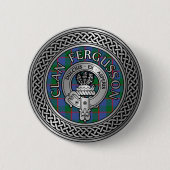 Badge Rond 5 Cm Clan Fergusson Crest & Tartan Knot (Devant)