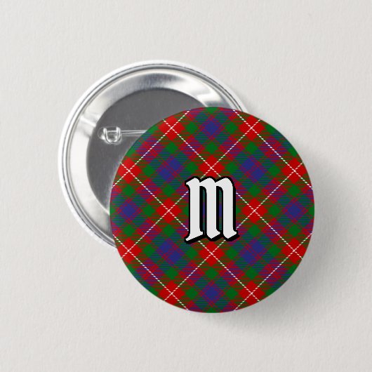 Badge Rond 5 Cm Clan Fraser de Lovat Tartan Button (Devant & derrière)