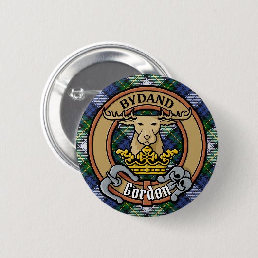 Badge Rond 5 Cm Clan Gordon Crest sur le tatan de robe (Devant & derrière)