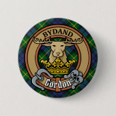 Badge Rond 5 Cm Clan Gordon Crest sur Tartan (Devant)