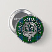 Badge Rond 5 Cm Clan Johnstone Crest & Tartan Knot (Devant & derrière)