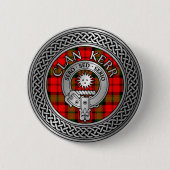 Badge Rond 5 Cm Clan Kerr Crest & Tartan Knot (Devant)