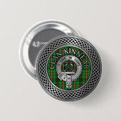 Badge Rond 5 Cm Clan Kinnear Crest & Tartan Knot (Devant & derrière)