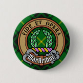 Badge Rond 5 Cm Clan MacArthur Crest sur Tartan (Devant)