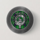 Badge Rond 5 Cm Clan MacDonald Crest & Tartan Knot (Devant)