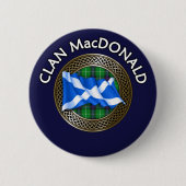 Badge Rond 5 Cm Clan MacDonald Tartan & Drapeau (Devant)