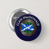 Badge Rond 5 Cm Clan MacDonald Tartan & Drapeau (Devant & derrière)