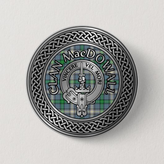 Badge Rond 5 Cm Clan MacDowall Crest & Tartan Knot (Devant)