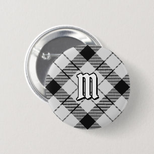 Badge Rond 5 Cm Clan MacFarlane Tartan noir et blanc