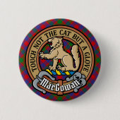 Badge Rond 5 Cm Clan MacGowan Crest sur Tartan (Devant)