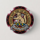 Badge Rond 5 Cm Clan MacPherson Crest sur la chasse Tartan (Devant)