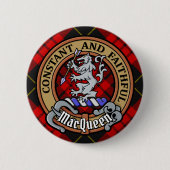 Badge Rond 5 Cm Clan MacQueen Crest sur Tartan (Devant)