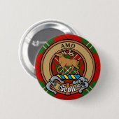 Badge Rond 5 Cm Clan Scott Crest sur Red Tartan (Devant & derrière)