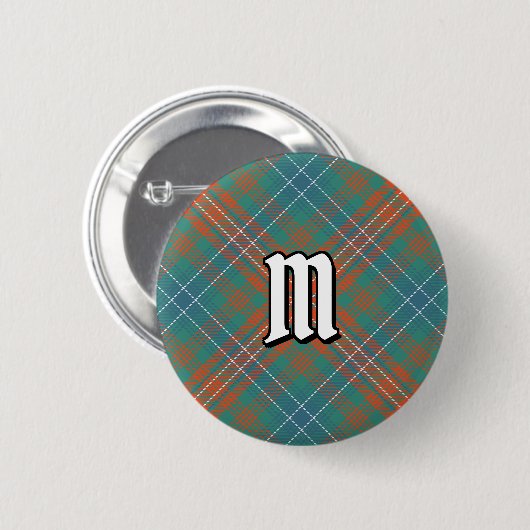 Badge Rond 5 Cm Clan Wilson Ancienne Tartan (Devant & derrière)