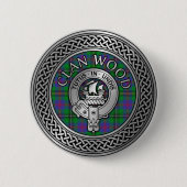 Badge Rond 5 Cm Clan Wood Crest & Tartan Knot (Devant)