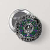 Badge Rond 5 Cm Clan Wood Crest & Tartan Knot (Devant & derrière)