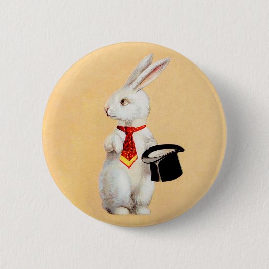 Badge Rond 5 Cm Clapsaddle : Lapin de Pâques avec la cravate (Devant)