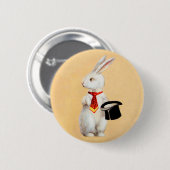 Badge Rond 5 Cm Clapsaddle : Lapin de Pâques avec la cravate (Devant & derrière)