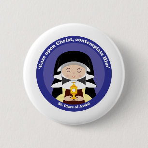 Badge Rond 5 Cm Clare d'Assise
