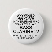 Badge Rond 5 Cm Clarinet basse droite (Devant)