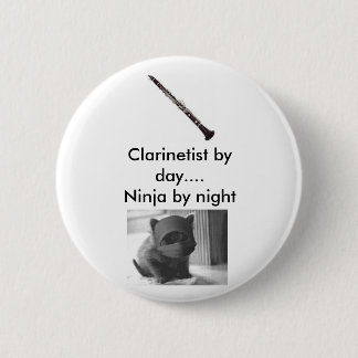 Badge Rond 5 Cm Clarinetist Ninja