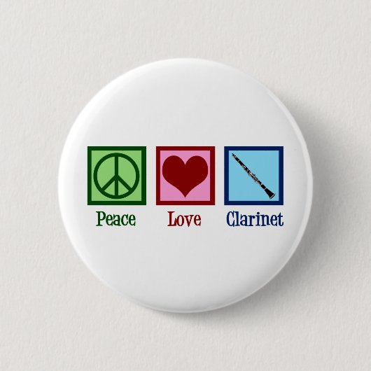 Badge Rond 5 Cm Clarinets d'amour pour la paix (Devant)