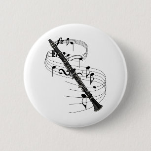 Badge Rond 5 Cm Clarinette