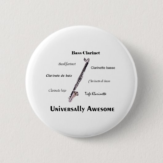 Badge Rond 5 Cm Clarinette basse (Devant)