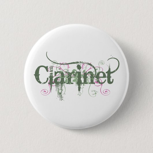 Badge Rond 5 Cm Clarinette élégante (Devant)