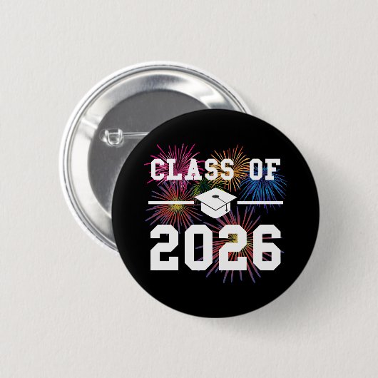 Badge Rond 5 Cm Class Of 2026 Senior Year (Devant & derrière)