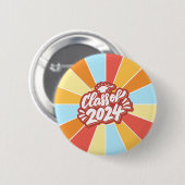Badge Rond 5 Cm Classe de 2024 Célébration des diplômes (Devant & derrière)