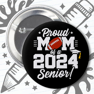 Badge Rond 5 Cm Classe de 2024 Graduation Football Maman Senior 20