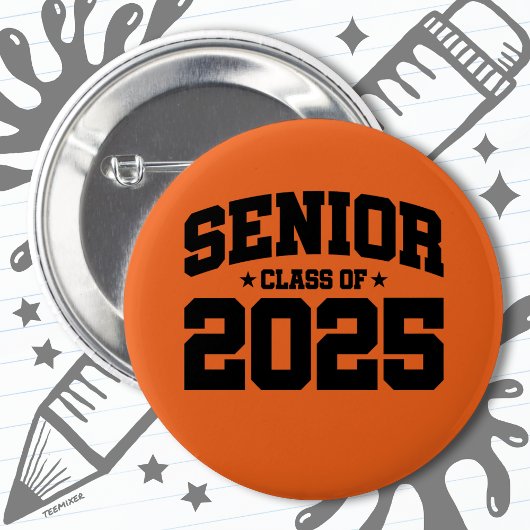 Badge Rond 5 Cm Classe de 2025 Lycée Graduation Senior 2025
