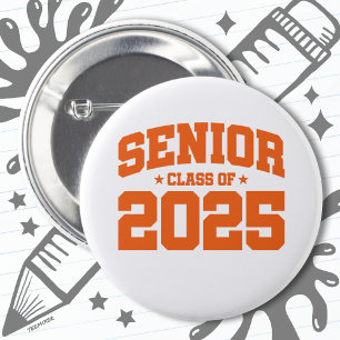 Badge Rond 5 Cm Classe de 2025 Lycée Graduation Senior 2025