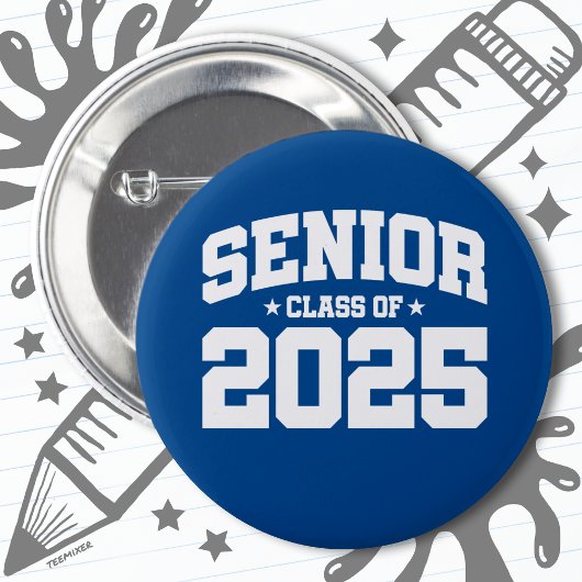 Badge Rond 5 Cm Classe de 2025 Lycée Graduation Senior 2025
