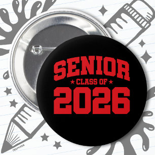 Badge Rond 5 Cm Classe de 2026 Lycée Graduation Senior 2026