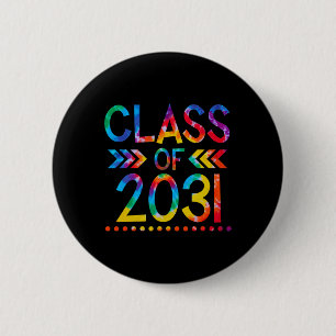 Badge Rond 5 Cm Classe de 2031 - Tie teinture Retour à l'école Cla