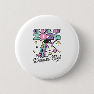 Badge Rond 5 Cm Classe de filles de 2024 Magical Unicorn Graduatio