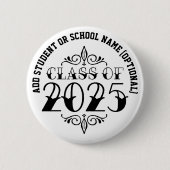 Badge Rond 5 Cm Classe de style tatouage de 2025 Graduation (Devant)