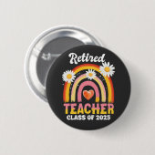 Badge Rond 5 Cm Classe D'Enseignant Retraité De 2025 Enseignants R (Devant & derrière)