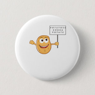 Badge Rond 5 Cm Classe Pommes de terre - Potate (Pun de pommes de