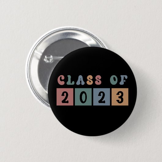 Badge Rond 5 Cm Classe rétro de 2023 collégial diplôme cadeau (Devant & derrière)